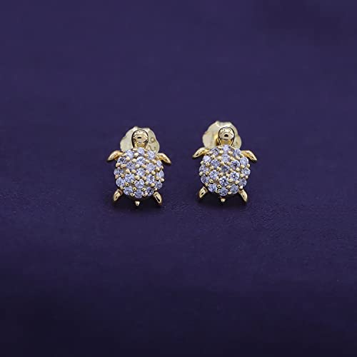 14k Gold Over Sterling Silver Animal, Bird, Insects Cubic Zirconia Stud Earrings Gift For Her2