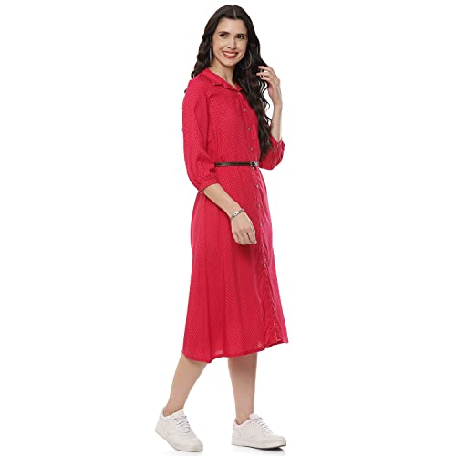 Image of Rangriti Fuchsia Liva Straight Dress for Women