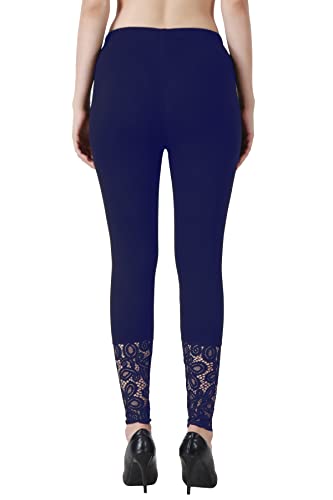 Image of Women's Soft & Stretchable Cotton Leggings Lace Ankle Length Color