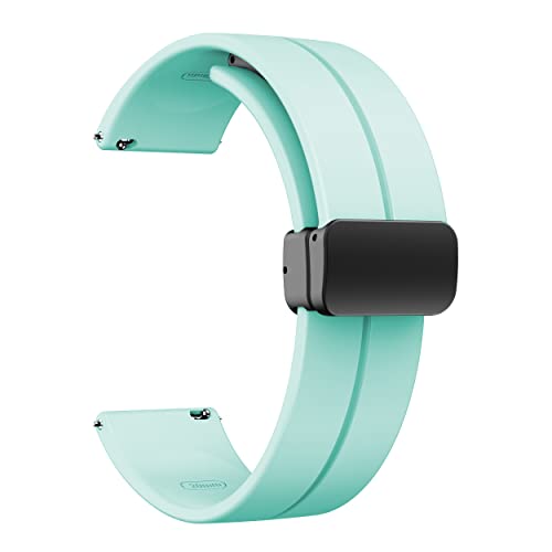 Image of Magnetic Watch Band 16mm 18mm 19mm 20mm 22mm - Quick Release - Skin-Friendly Soft Silicone Sport Watch Band for Men Women, Magnetic Folding Clasp Silicone Strap