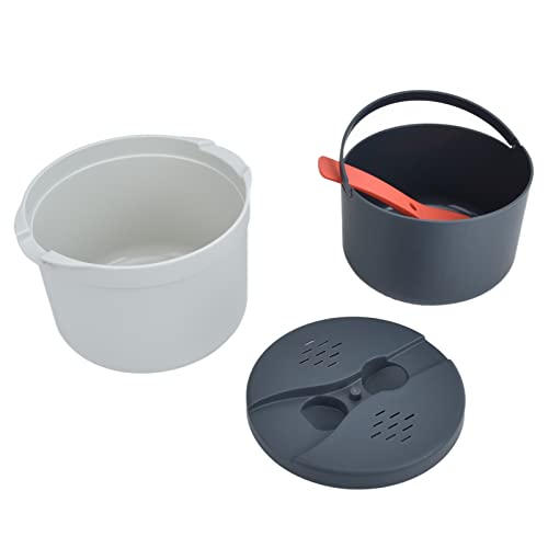 Pssopp 2L Microwave Arroz Coachadora de Alimentos Material PP PP Cosador de Cuchara de Arroz Filador de Botajeros de Cocina Cocina de Cocina (ORANGE)
