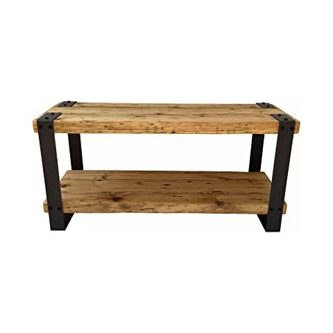 Wikinger Schuhregal Regal Sideboard Sitzbank Schuhschrank Holz massiv Massivmöbel Industrial Metall Flur Eingangsbereich Lowboard Garderobe LPManufaktur Cover