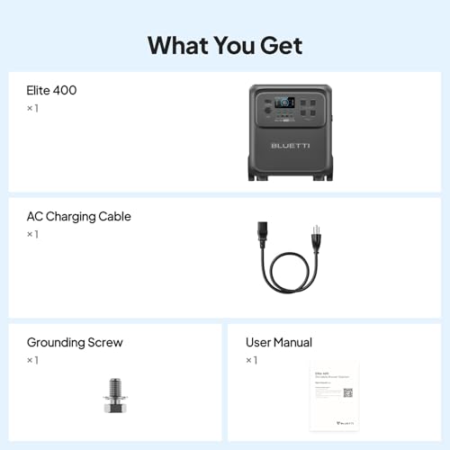 Image of BLUETTI Elite 400 Portable Power Station, 3840Wh LFP Batttery Backup with 2600W AC Outlets (3900W Power Lifting), High Capacity Solar Generator with Wheels for Home Backup, Outage, RV Life, Camping