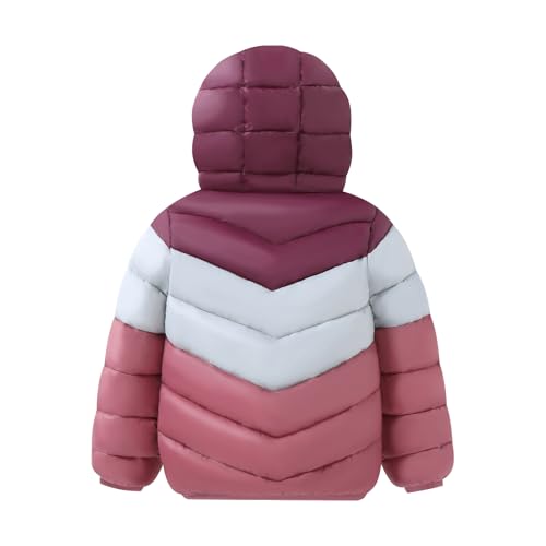 HILEELANG Kids Boy Girl Winter Hodded Puffer Color Block Jackets Coats Light Weight Padded Outerwear2