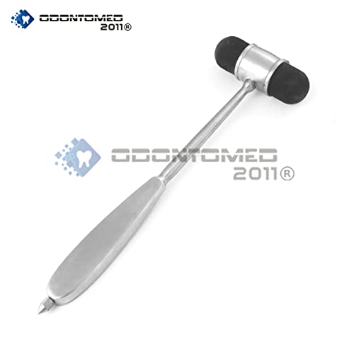 OdontoMed2011 Dejerine Percussion Hammer Diagnostic Instruments Stainless Steel Silver 2 Sided Rubber Head - Image 3