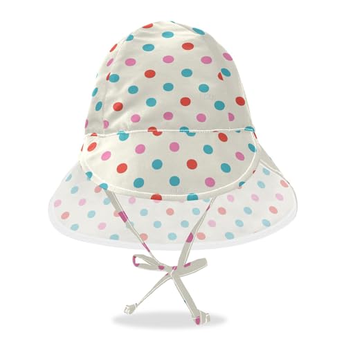 Infant Toddler & Kids Beach Hat Boy Water Hats Girl Sun Protection Wide Brim Beach Essentials Trendy Polka Dot Teal Red Peach