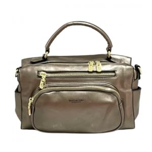 bolsa baú média atraente com alça de mão e 7 bolsos