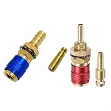 Conector rápido de latón para gas y agua, tubo de 8 mm de diámetro interior, ajuste rápido de manguera, para soplete de soldadura TIG modelos 12, 18, 20, 27, juego de 6 para uso en taller (rojo + azul