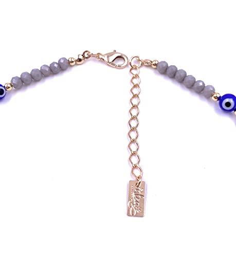 Cabalistic Evil Eye Pendant Necklace Beaded Chain Blue Cubic Zirconia Lucky Amulet Gargantilla Protectora - Image 6