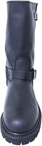Men's Engineer Boots Motorcycle Classic Harness Genuine Leather 12" Biker Riding, Black3