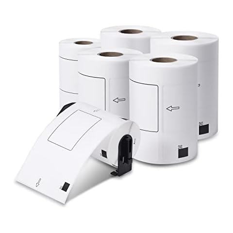 DK-1241 Replace for Brother QL-1110NWB Labels 4x6 for QL-1100 QL-1050 QL-1050N QL-1060N Paper, Large Shipping Address Thermal Labels, 200/ Roll, Die-Cut Paper, 102mm x 152mm, 6-Rolls with 1 Frame Cover