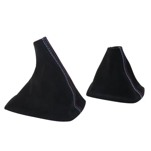 Priprilod Black Faux Suede Shift & E Brake Boots Black Compatible with BMW 3 Series E36 1991-1998 Compatible with E46 1999 2000 2001 2002 2003 2004 2005