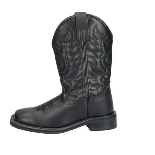 Image of Smoky Children's Kid's Outlaw Black Leather Western Cowboy Boot