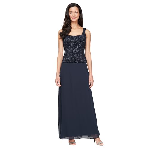 Alex Evenings Women's Long Dress with Mandarin Neckline Jacket2