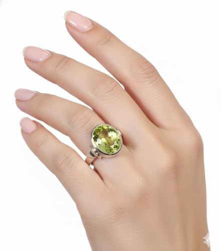 Image of 55Carat Choose Your Color Natural Gemstone Sterling Silver Statement Rings Oval Shape Handmade Sizes 5-12