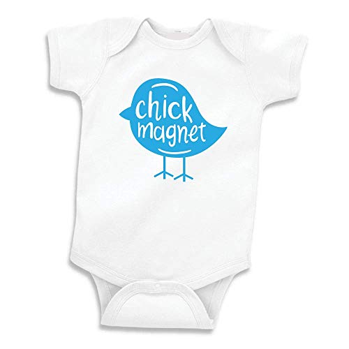 Bump and Beyond Designs Infant and Baby Boy Easter Bodysuit Chick Magnet (0-3 Months, Short Sleeve)