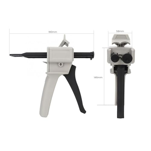 50mL AB Glue Gun, 1:1 or 1:2 Ratio Dual Component Adhesive Dispenser, Lightweight Applicator for Epoxy, Resin, DIY, Home Repair, Industrial Use
