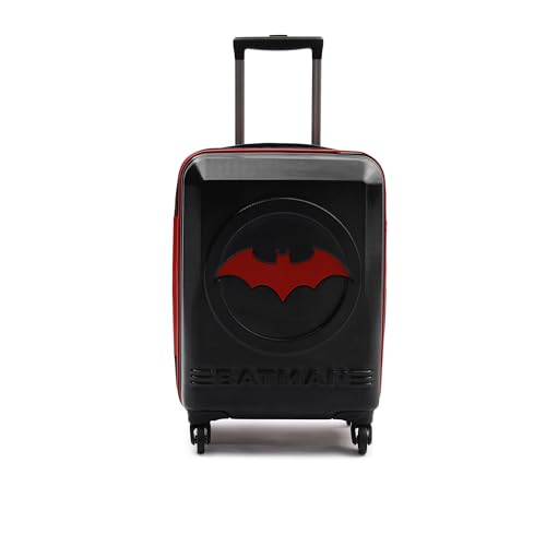 Image of YAYAVAR Batman Trolley Suitcase - 40L, Cabin Luggage with 8 Spinner Wheel, Hard Shell Polycarbonate Suitcase, Number Lock, Water Resistant, Luggage Bag for Travel (Red & Black, 55cm, Small)