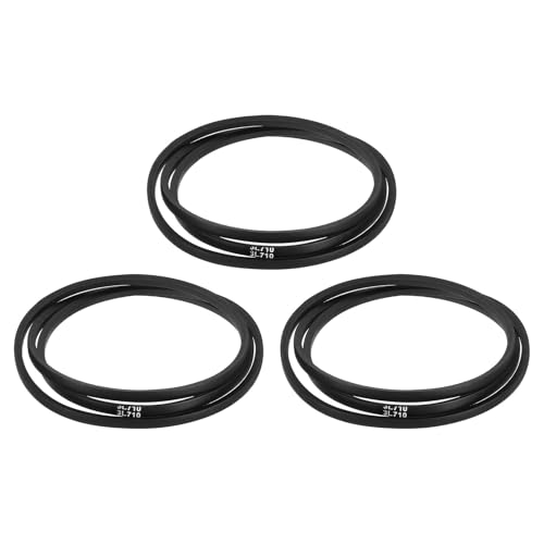 uxcell 3 Pcs 3L710 Classic Wrapped Rubber V-Belt, 71"(1803mm) Outside Circumference, 3L Profile V Belt 3/8" Width 7/32" Height