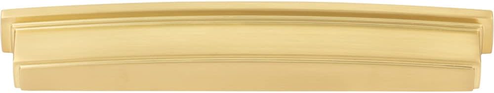 Jeffrey Alexander 192 mm Center Brushed Gold Square-to-Center Square Renzo Cabinet Cup Pull