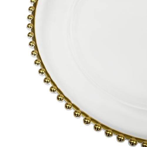 25 Platos Elegantes Dorados Transparente 13 Pulgadas miniatura 6
