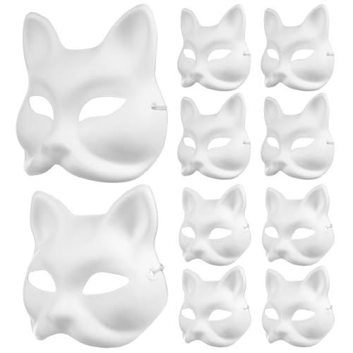 Maschera di carta per animali: queste maschere vuote sono vuote, puoi usare appieno la tua immaginazione per creare una bellissima maschera, maschera di halloween per adolescenti