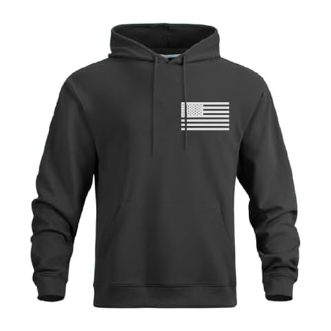 H HYFOL USA Flag Graphic Hoodie for Men Cover