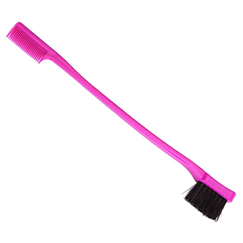 Beatifufu Double-sided Eyebrow Brush Comb Set 3pcs Makeup Tool Comb End for Polished Edges Gentle on Skin (rosy)