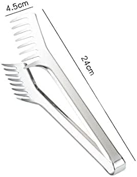 Silicone tongs Metal tongs Cooking Stainless Steel Food,Anti-Heat Bread Clip Pastry Clamp, for Barbecue Kitchen Tong,Safe and Durable,Size:24 * 4.5 Pliers