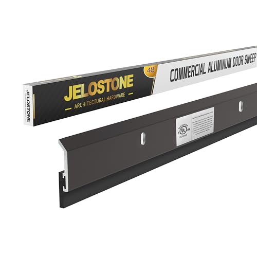 JELOSTONE 2 Pack - 48 Commercial Door Bottom Sweep (Dark Bronze Anodized) JS-N315 Heavy Duty Aluminum with Neoprene Rubber Insert Ideal for Residential & Commercial Use