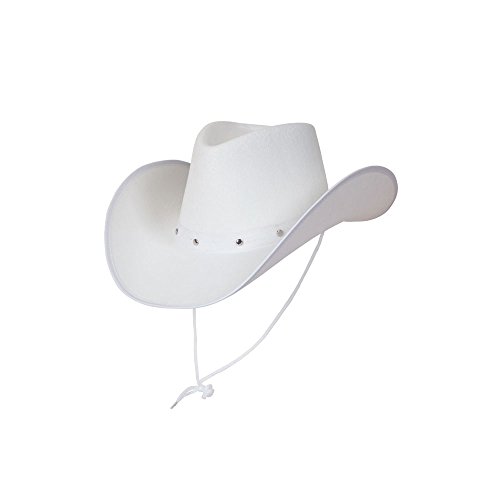 Wicked Costumes White Cowboy Hat for Women Western Cowgirl Fancy Dress Hat for Hen Parties Festivals & Country Music Events