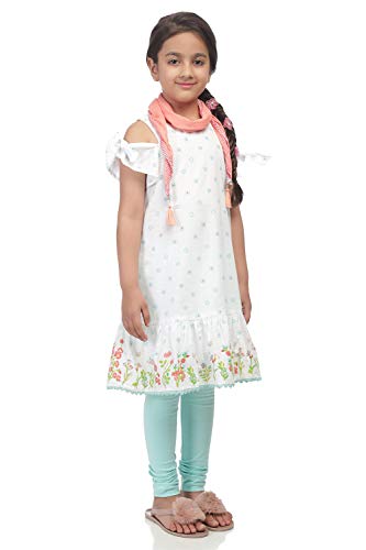 Image of BIBA Girls Cotton Straight Salwar Suit Set