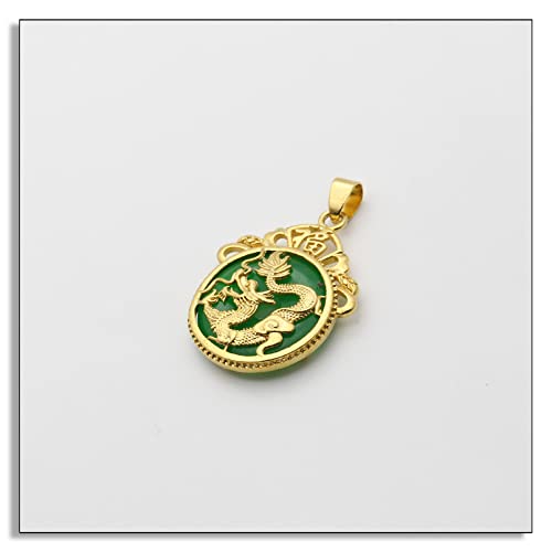 18K Gold Dragon Pendant Medallion Necklace4