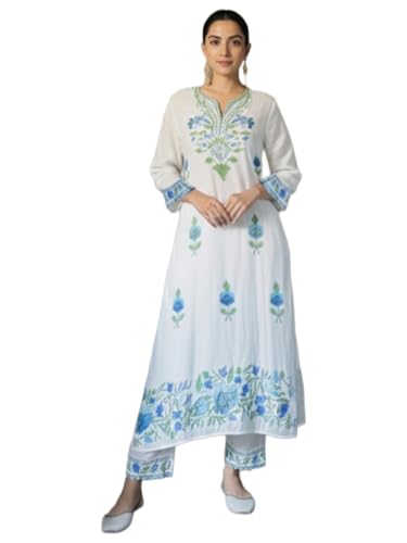 Kurta trapèze imprimée en viscose GoSriKi avec pantalon ethnique pour femme