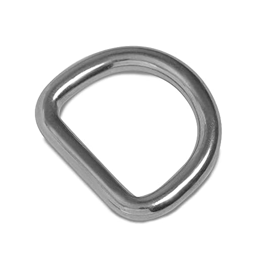 HEAVYTOOL Anillo D de 25 mm x 5 mm Soldado de Acero Inoxidable AISI 316 (V4A) [10 Piezas]