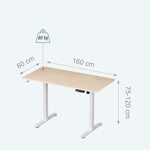 Bureau assis-debout Relaxdays pour un télétravail dynamique et confortable
