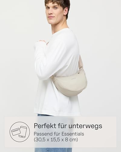 Kapten & Son Moon Bag Sandstone 3,5L | Bauchtasche Damen & Herren | Crossbody Bag Damen Beige | Umhängetasche wasserabweisend | ideal für Reisen, Festival & Alltag