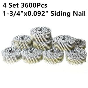#US 3600Pcs Siding Nails 1-3/4" .092 Collated Wire Coil Full Round Head 4 Set