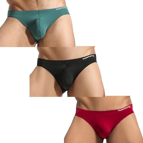 A1168 Silky Soft Shorts Men Bikini Underwear Wide Belt Toning Briefs