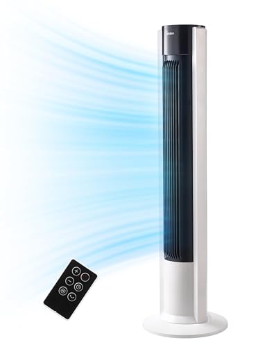Midea FZ10-19BRA Turmventilator, robuster Kupfermotor, Luftzufuhr nach innen, Fernbedienung, 7-Stunden-Timer, Touch- und Bedienfeld-Display, drei Modi und drei Geschwindigkeiten zur Auswahl 1