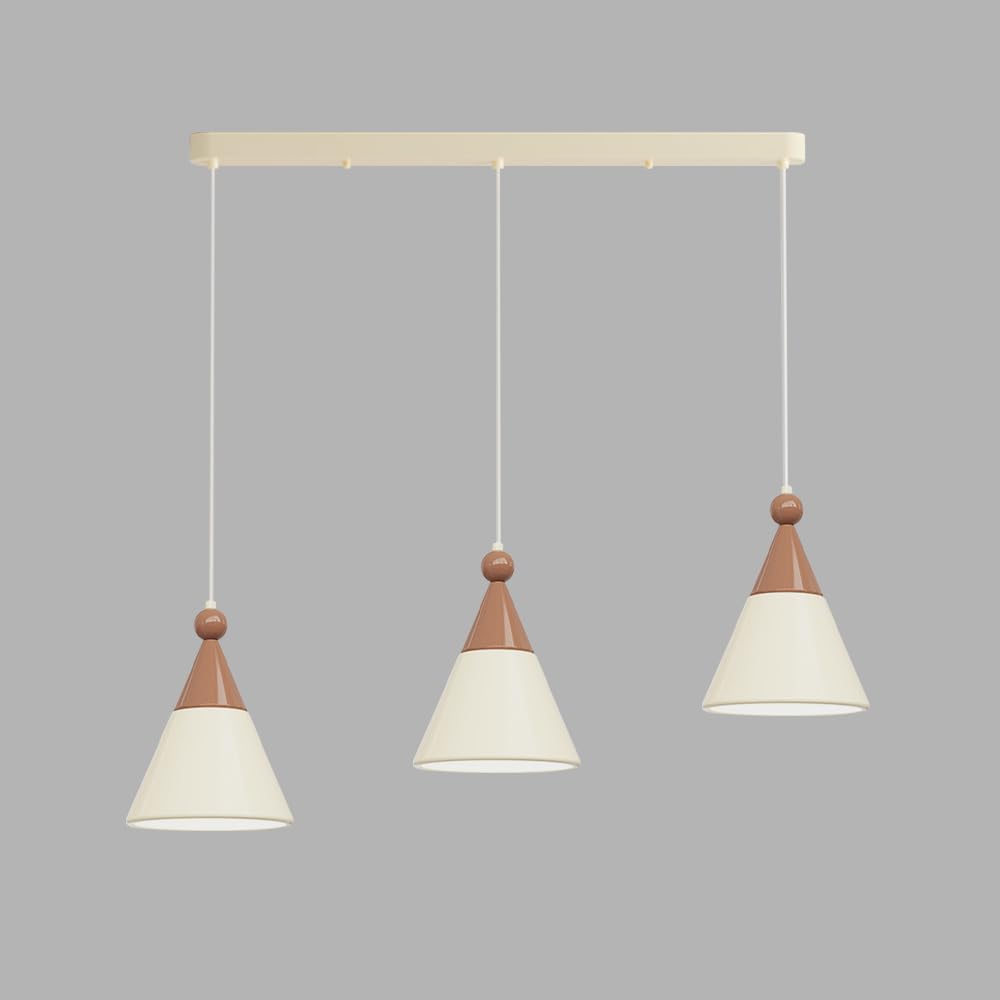 Lustre de salle à manger marron, lampe suspendu cuisine, luminaire E27 suspension métal