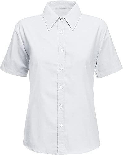 L S U Girls School Shirts White and Blue Colour Blouse in Long & Short Sleeve (UK, Age, 16 Years, Regular, White Short Sleeve)