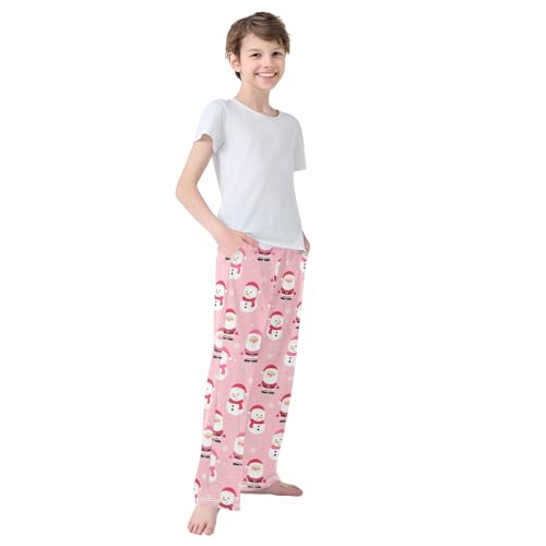 Boys' Pants Cute Santa Claus Snowman Christmas Long Bottoms Jogger Pants Elastic Waist Trousers with Pockets S-XL4