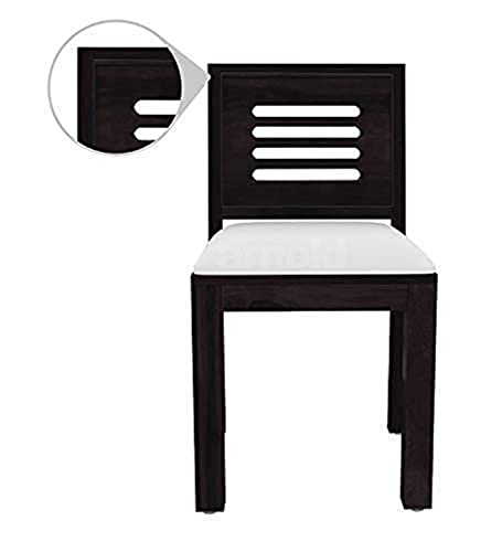 Image of Furniture Sheesham Wood Dining Chair Multipurpose Dining Room Furniture | Wooden Cushion Chair for Living Room Study Room Home and Office (Set of 4, Chestnut Finish) | 1 Year Warranty