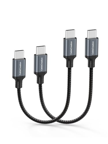 CableCreation USB C to USB C Cable 2-Pack 0.5FT, Type C Fast Charging Cable