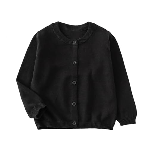 YAGATA - Toddler Baby Boys Girls Cardigan - Cotton Knit Button Sweater, Black, 3-4T (110) - Best Deal on Amazon