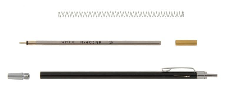 Image of OHTO MINIMO 0.5mm Pocket-Size Ultra Compact Ballpoint Pen (Pink Body Ink Black 0.5mm) - Durable Metal Design, Refillable Ink, Smooth Writing for Notes & Signatures. AP-Certified JAPAN