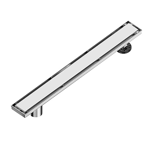 Neodrain 32-Inch Side Outlet Linear Shower Drain with Tile Insert Grate,Brushed 304 Stainless Steel Rectangle Shower Floor Drain,Floor Shower Drain with Adjustable Leveling Feet, Hair Strainer,813 mm