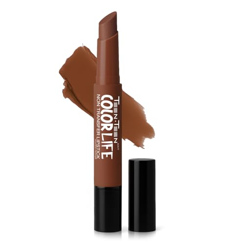 Image of TEEN TEEN Color Life Nontransfer Crayon Lipstick | Matte Finish with Built-in Primer | Waterproof & Long Lasting Lip Color | Smudge-Proof, Fade-Resistant Formula | Hazel-Brownie, 2gm