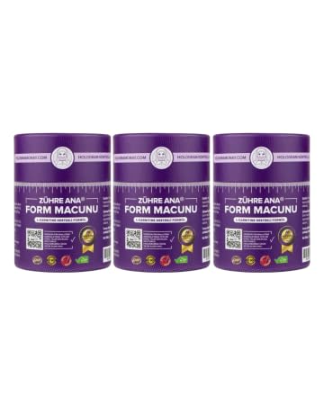 Zühre Ana Form Macunu Lot de 3 compléments alimentaires en poudre, boîte de 250 g, pour adultes, avec L-carnitine, bien-être et soutien nutritionnel